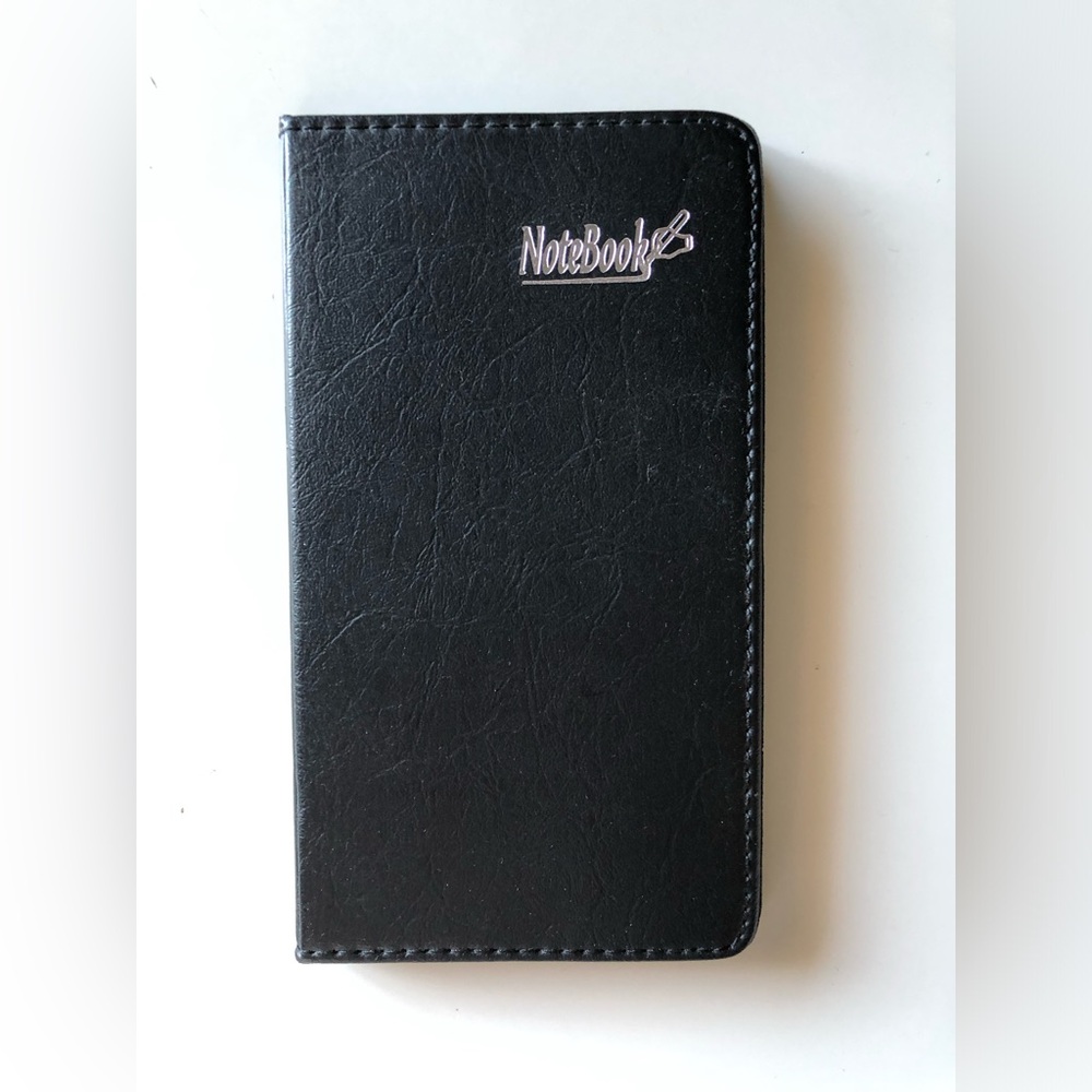 New Black faux leather mini notebook
